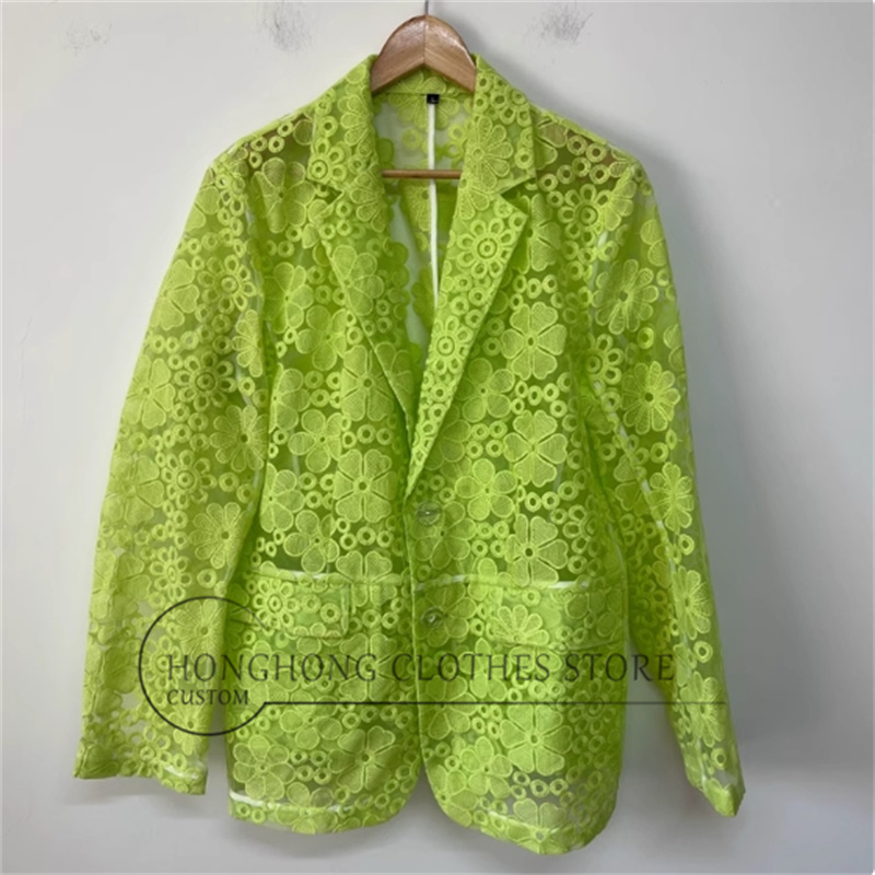 Embroidery Yellow - Ropa de hombre de escenario lujosa