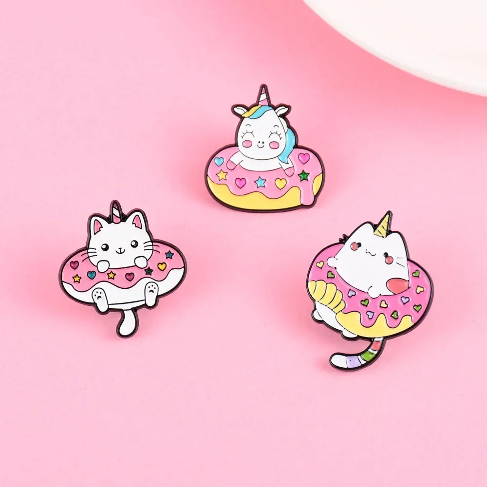 Embroidery Unicorn - Elviragirl 1 Uds lindo Donut gato