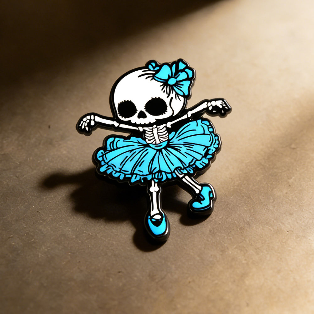 Embroidery Gothic - Broche de esmalte de bailarina esqueleto