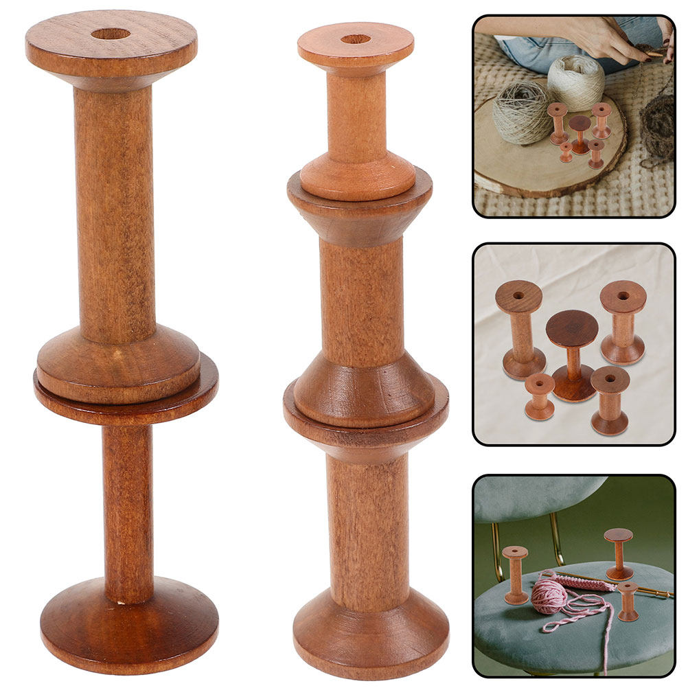 Embroidery Yarn - 7 Bobinas de Madera Vintage para