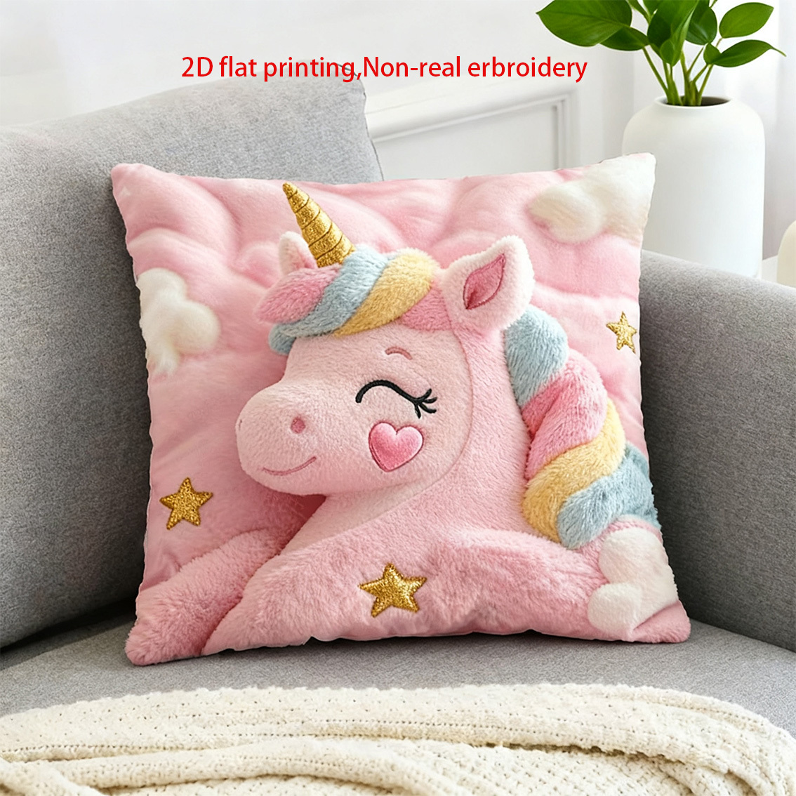 Embroidery Unicorn - Fundas de almohada VIKAMA con bordado