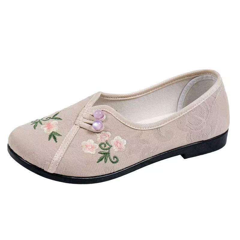 Embroidery Fabric - Zapatos planos de estilo chino para