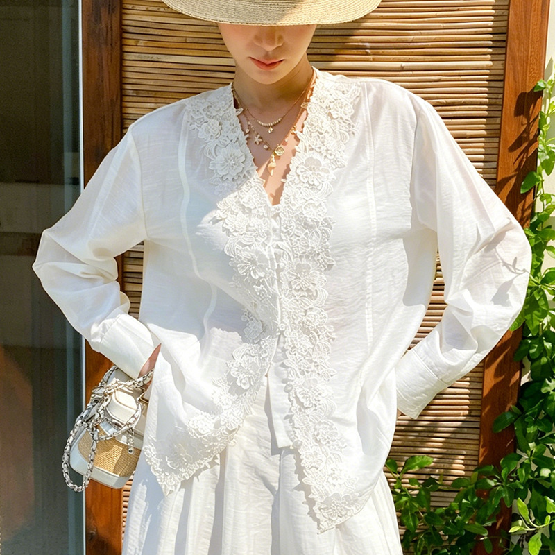 Blusa de Encaje Estilo Francés - Embroidery Yellow reseña y precio