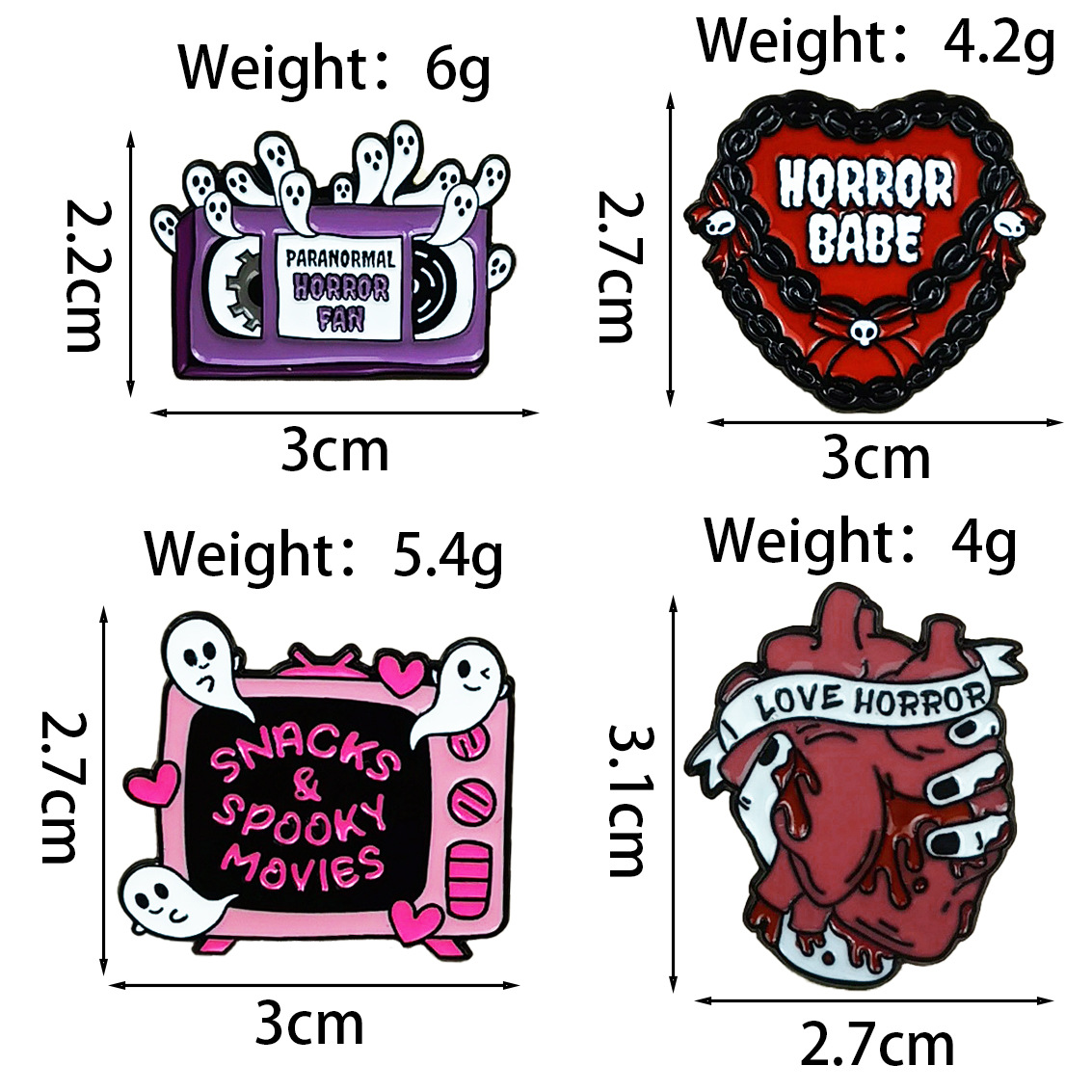 Set de 4 pines esmaltados de t - Embroidery Gothic reseña y precio