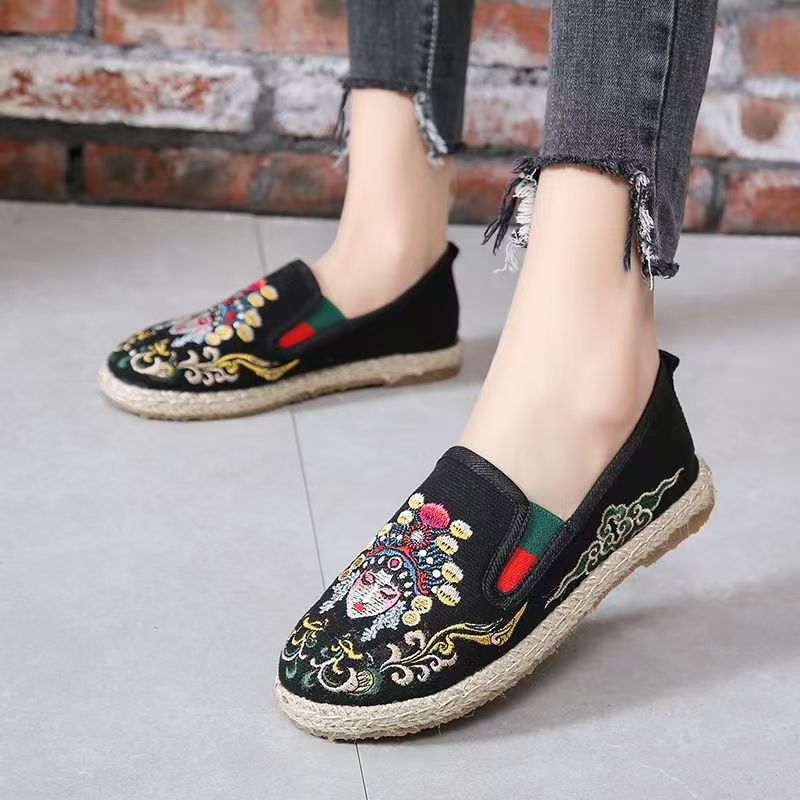 Zapatos de tela bordados con s - Embroidery Fabric reseña y precio