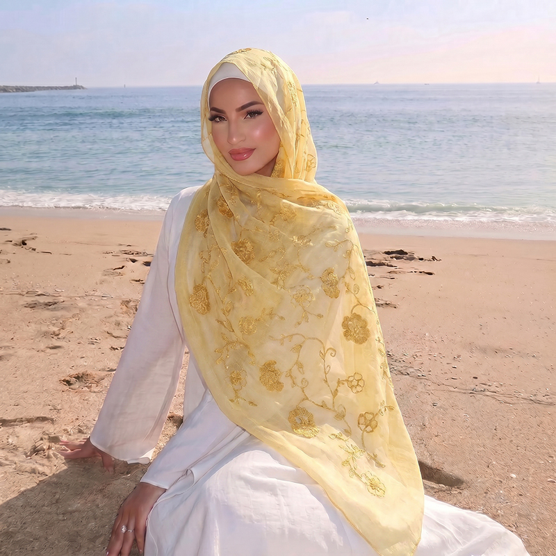 Hiyab Musulmán con Bordado Flo - Embroidery Print reseña y precio