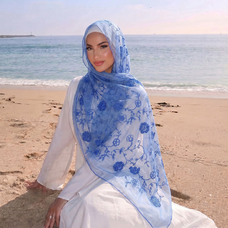 Hiyab Musulmán con Bordado Flo - Embroidery Print reseña y precio