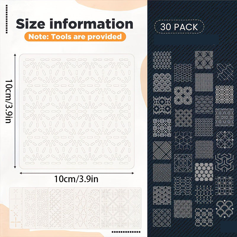 30 Uds plantillas de bordado p - Embroidery Yarn reseña y precio