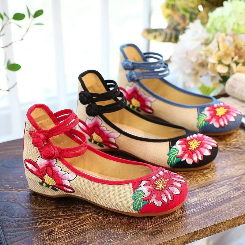 Zapatos de cuña de tela bordad - Embroidery Fabric reseña y precio
